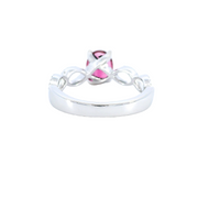 14K White Gold Accented Diamond & Pink Tourmaline Engagement Ring