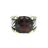 Checkerboard Garnet Ring in 18K Yellow Gold & Sterling Silver