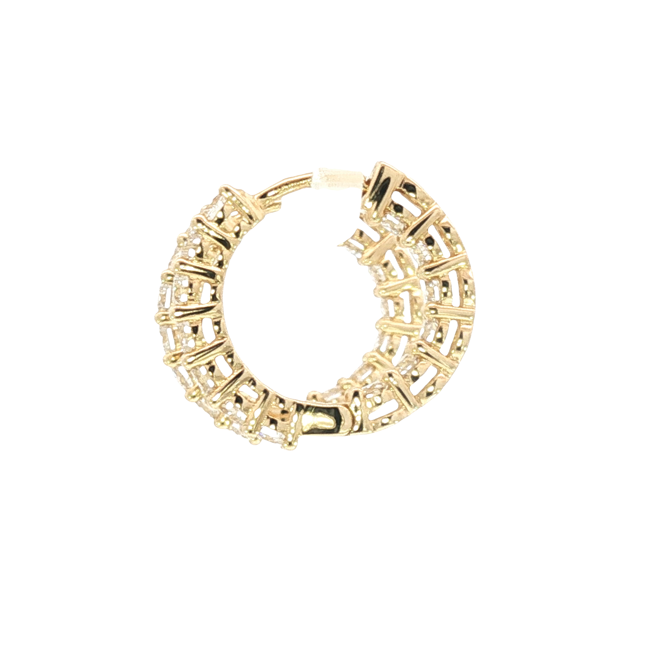 Huggy Style Lab Grown Diamond Hoop Earrings in 14K Yellow Gold