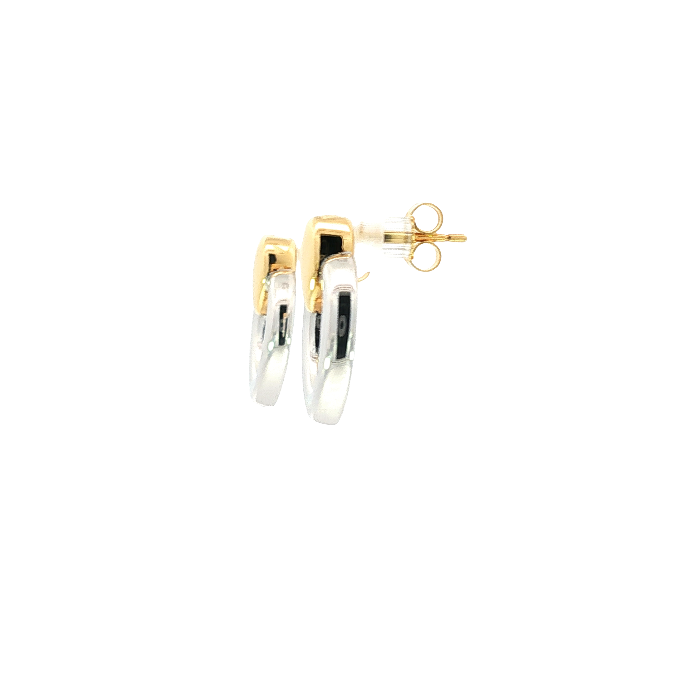 Two-Tone Earrings in Sterling Silver & 14K Yellow Gold Plating
