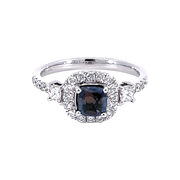 14K White Gold Brazilian Alexandrite Engagement Ring