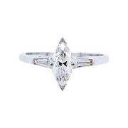 14K White Gold Classic Marquise Diamond Ring