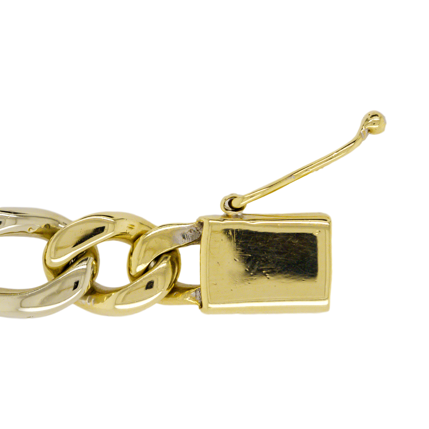14K Two-Tone Gold Curb Link 3+1 Figaro Bracelet