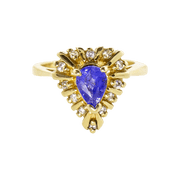 14K Yellow Gold Tanzanite & Diamond Ring