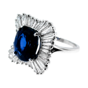 Platinum Sapphire & Diamond Ring