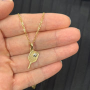 14K Two Tone Pickleball Pendant