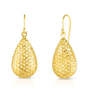 14K Yellow Gold Large Open Tear Drop Earrings