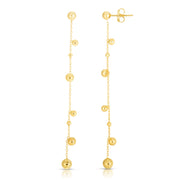 14K Yellow Gold Drop Bead Earrings