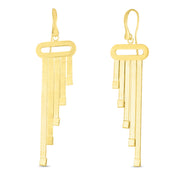 14K Yellow Gold Multi-strand Herringbone Earrings