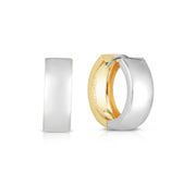 14K Two-Tone Gold Reversible Huggie Earrings