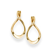 14K Yellow Gold Drop Freeform Earrings