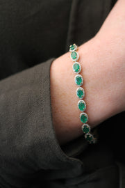 Emerald and Diamond Bracelet 14kt yellow gold