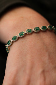 Emerald and Diamond Bracelet 14kt yellow gold