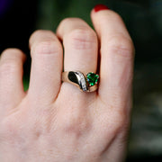 14K Two-Tone Gold Tsavorite Garnet & Diamond Ring