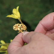 14K Yellow Gold Petit Floral Pin