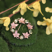 14K Yellow Gold Grape Leaf & Peridot Brooch