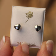 Child's 14K White Gold Heart Earrings