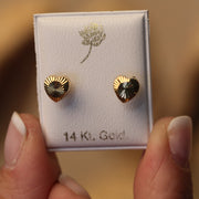 Child's 14K Yellow Gold Heart Earrings