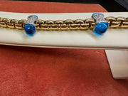 18kt Yellow Gold with Blue Enamel Designs Bracelet