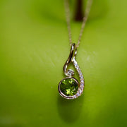 14K Yellow Gold Peridot & Diamond Pendant