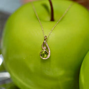 14K Yellow Gold Peridot & Diamond Pendant