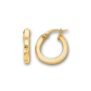 14K Yellow Gold Round Hoop Earrings