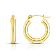 14K Yellow Gold 3x15mm Hoop Earrings