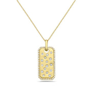 14K Yellow Gold Diamond Tag Pendant