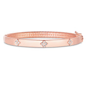 14K Rose Gold Trilogy Diamond Bangle Bracelet