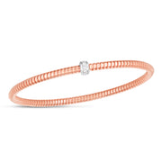 14K Rose Gold Stretch Tubogas Diamond Bracelet