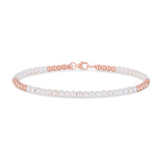 14K Rose Gold & Pearl Bead Bracelet