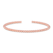 14K Rose Gold 2mm Bead Cuff Bracelet