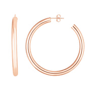 14K Rose Gold 4mm Polished C Hoop Earrings