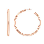 14K Rose Gold 4mm Polished C Hoop Earrings