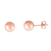 14K Rose Gold 7mm Faceted Post Earrings