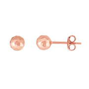 14K Rose Gold 5mm Faceted Post Earrings