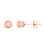 14K Rose Gold 5mm Linear Cut Post Earrings