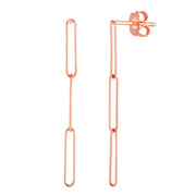 14K Rose Gold Lungo Paperclip Drop Earrings