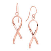 14K Rose Gold Ribbon Freeform Earrings