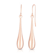 14K Rose Gold Polished Graduated Tear Drop Earrings