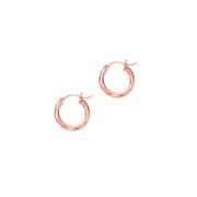 14K Rose Gold 3x15mm Hoop Earrings