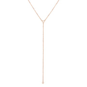 14K Rose Gold .10 Carat Diamond Y Necklace