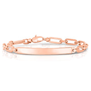 14K Rose Gold Paperclip Chain ID Bracelet