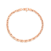 14K Rose Gold Compressed Cable Link Bracelet