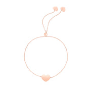 14K Rose Gold Heart Friendship Bracelet