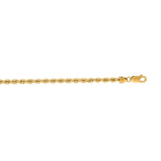 14K Yellow Gold 3mm Rope Chain Necklace