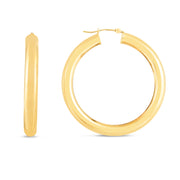 14K Yellow Gold 5x40mm Hoop Earrings