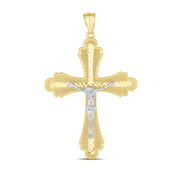 14K Two-Tone Gold Woven Cross Pendant