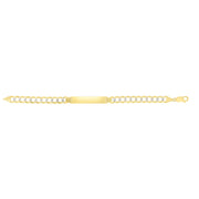 14K Two-Tone Gold 6.7mm Pave Curb ID Bracelet