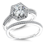 Geometric Shape Halo Diamond Engagement Ring